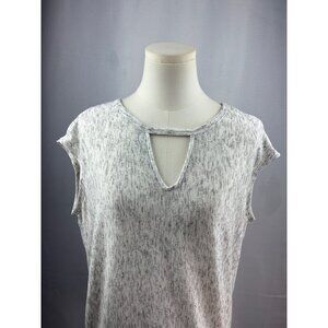 Michael Stars Womens Small Grey & White Speckled Cap Sleeve Top